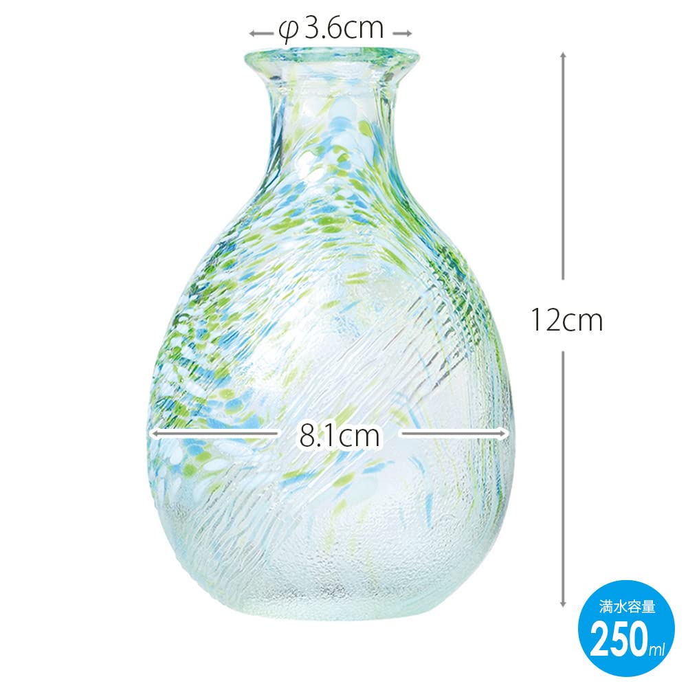 Toyo Sasaki Glass Sake Bottle 250ml Made in Japan, Spouted Bowl WA170