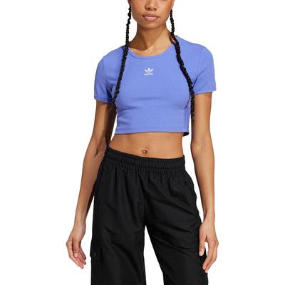 Originals Essentials Ribbed Crop Sport Tee Women Tops Cobalt-Blue IY9668