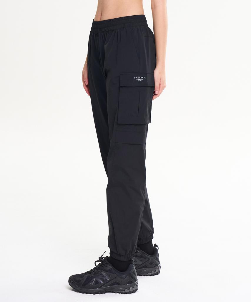 Leijibi Stretch 4-Pocket Cargo Jogger Pants Daily Hiking Workout Sports Pants W Black