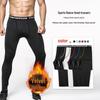 Men's Fleece-Lined Sports Base Layer Pants for Running, Autumn Home Wear, with Lettered Waistband