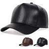 Unisex einfarbige leichte Leder-Baseballkappen für Frühling und Herbst, Outdoor-Sonnenschutzmütze, verstellbare lässige Trucker-Kappen