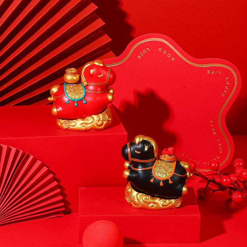 Xianci Year of the Horse Wealth Figurine - Luoyang Cultural Souvenir for Office or Desktop