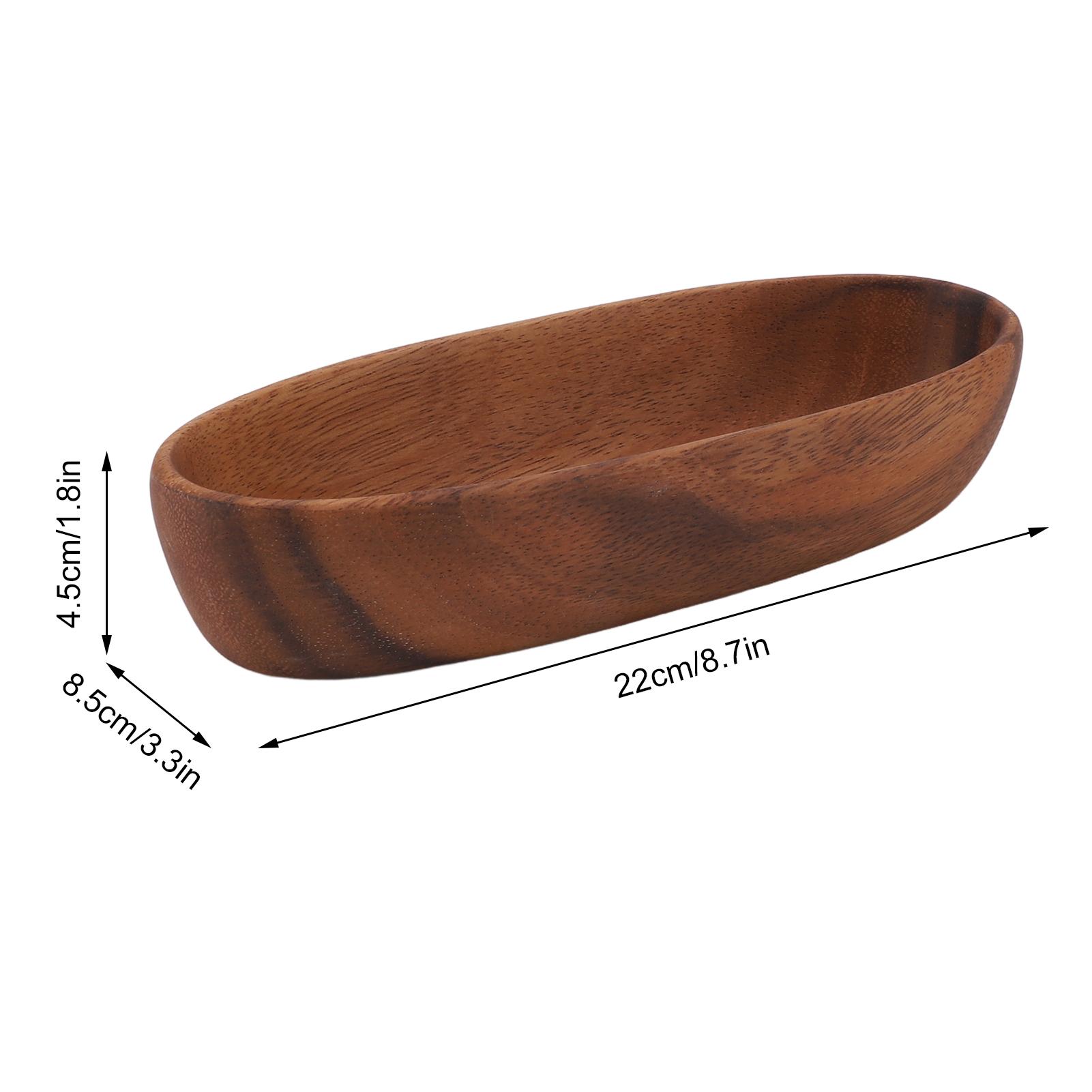 

Деревянная салатница Многоцелевой большой вместимости Деревянный лоток для сервировки в форме лодки для еды, хлеба, фруктов, закусок, десертов