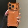 Shockproof Silicone Soft Case For iPhone 17 Air 16 15 14 13 Pro Max Plus Plating Glitter Luxury Cover Clear Shell Orange 17Pro