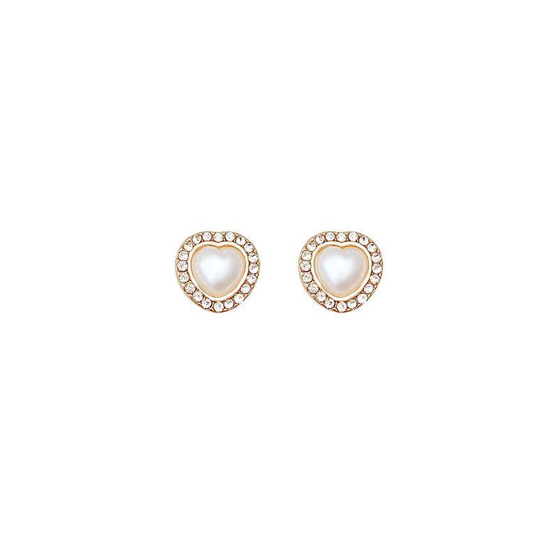 S925 Silver Love Pearl Earrings: Exquisite Super Flash Diamond Inlaid Design for a Stylish, Celebrity-Inspired Look
