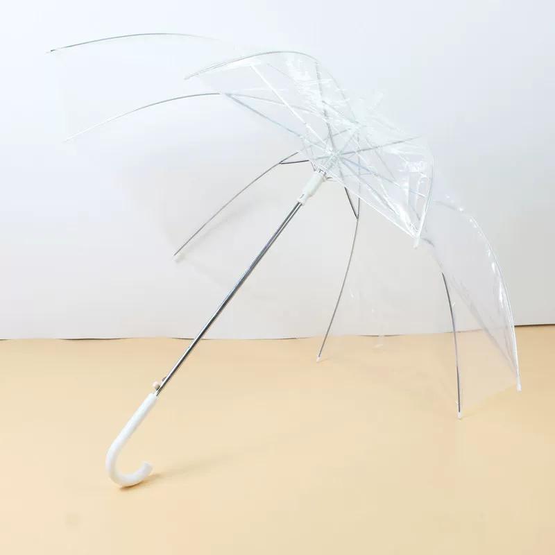 Transparenter Regenschirm mit langem Griff, Manuell, Hoher Ästhetikwert, 8 Speichen, Koreanischer Stil, Transparenter Regenschirm im Instagram-Stil, Student Influencer