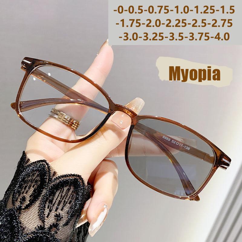 Photo-sensitive Color-changing Business Anti-blue Light Nearsighted Glasses, Fashionable Small Frame, Ultra-lightweight 8889