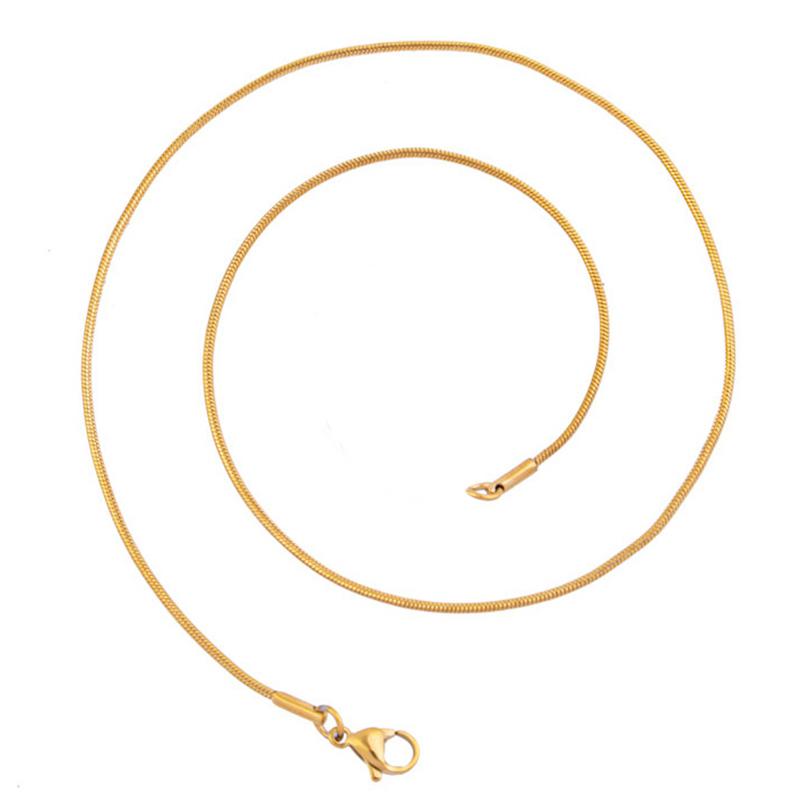 1/5/10pcs 1.2mm 45/50/60/70cm Long Stainless Steel Round Snake Chain Necklaces For Women Men Accessories Fashion Jewelry Choker