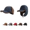 Gemütliche Retro Fliegermütze Wildleder Material Verdicktes Design Fliegermütze Winddicht Warm Fleece Ohrenfleece Mütze Winter für Männer und Frauen