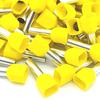100Pcs 6Mm Yellow Dual Bootlace Crimp Ferrules Insulated Cord End Terminal