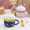 High-Value Breakfast Water Cup Cute Cartoon Rabbit Ceramic Cup With Lid Spoon Girl Student Mug Creativity