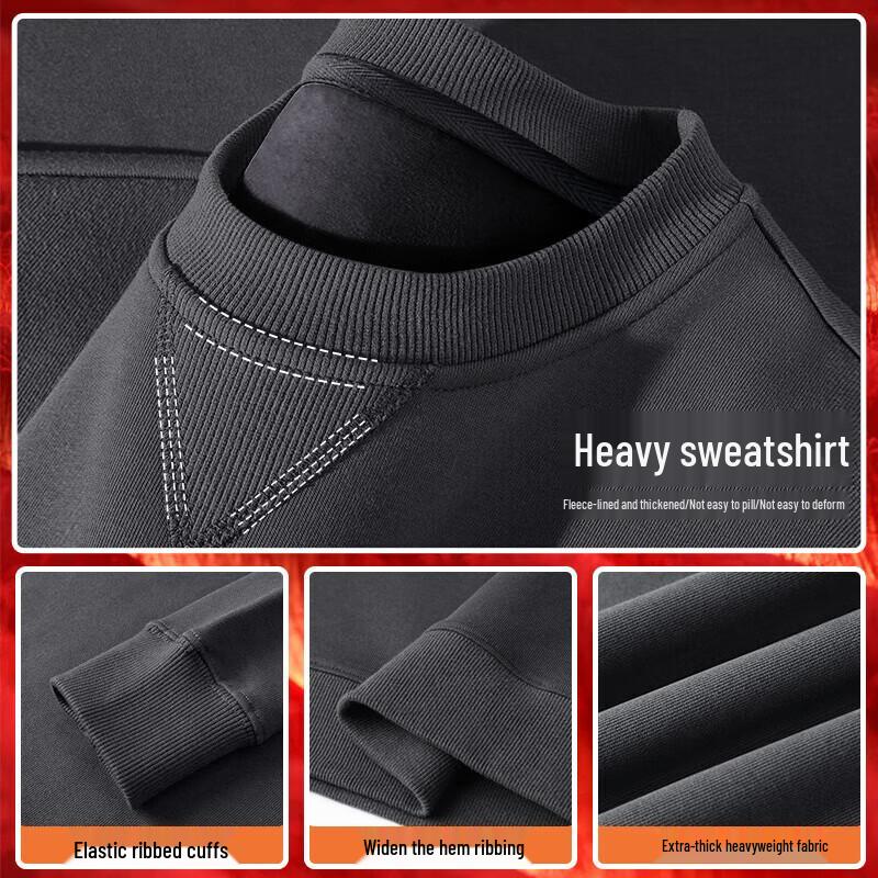 JEANSWEST LIFE Men's Heavyweight Crewneck Sweatshirt