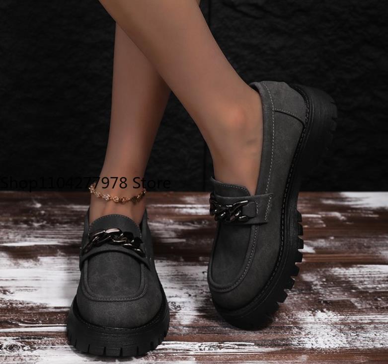 Fashion 2025 Women's Loafers  Spring British Style Slip On Platform Mary Jane Shoes Woman Japanese Jk Uniform Lolita Shoes Plus Size 43