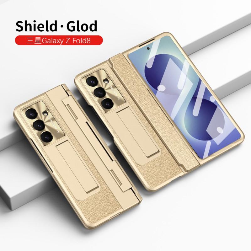 Galaxy Z Fold8 Ultra Protective Case With Flat Hinge Design Vegan Leather Cover Shockproof Stand Support