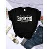 Brooklyn Est 1898 New York Printed T-Shirt Female Summer Breathable T Shirts Cotton Short Sleeve Street Hip Hop T Shirt Women