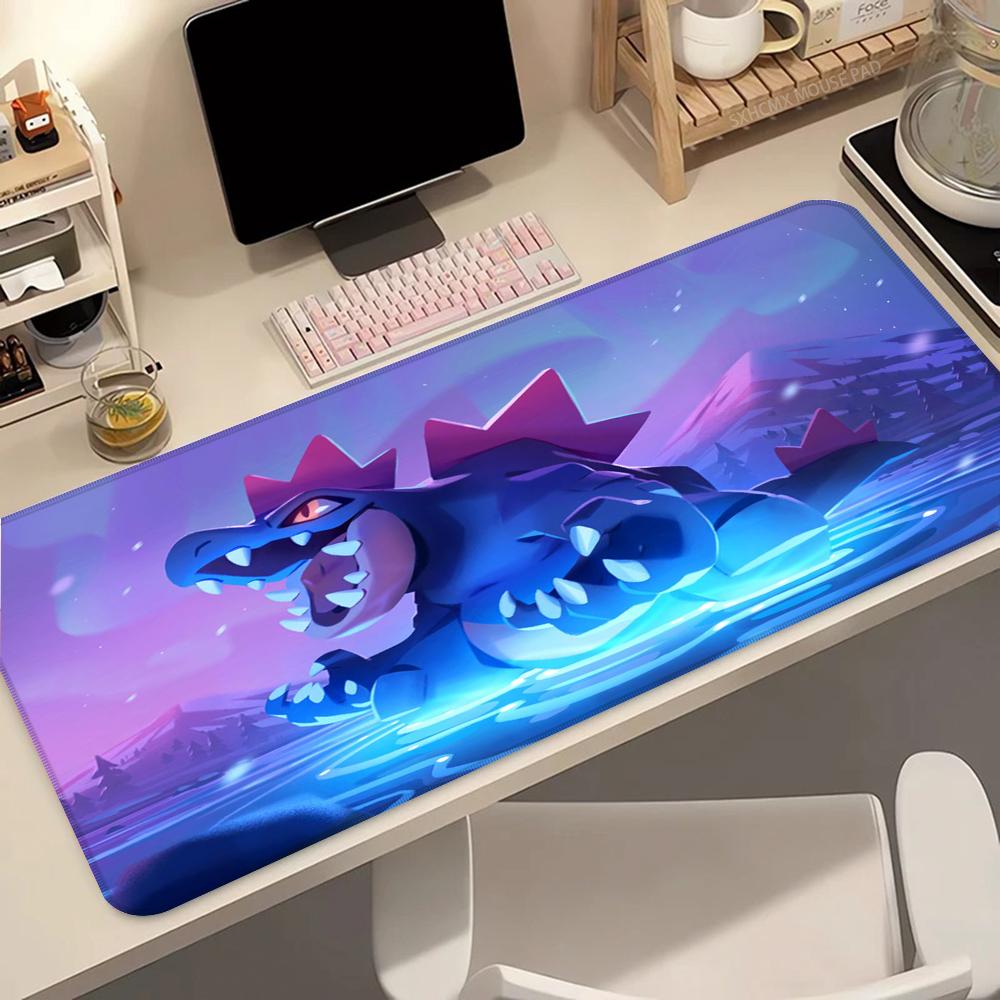 Anime Mouse Pad 900x400 Gaming Accessories Carpet Gamer Keyboard Desk Mat P-pokemon Feraligatr Non-Slip Laptop Notebook Mousepad