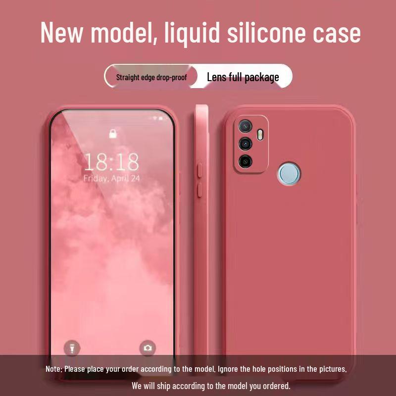 OPPO A32 4G Simple Solid Color Liquid Full-Coverage Anti-Drop Soft Case