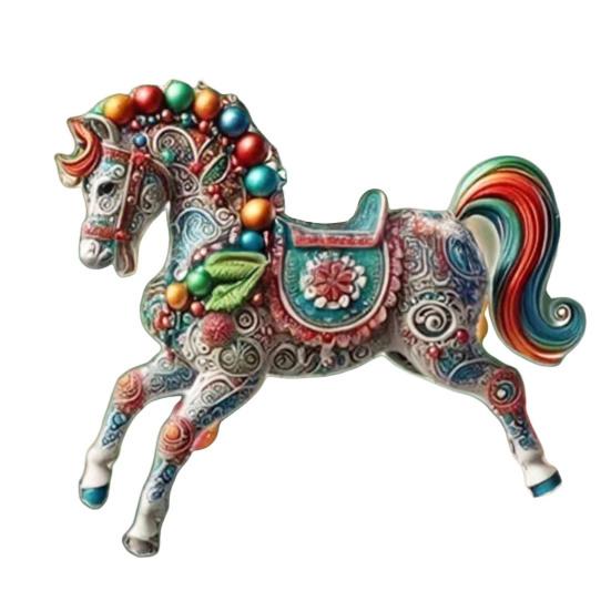 1/2/3/4 Pcs Horse Ornaments For Christmas Tree Metallic Rhinestones Horse