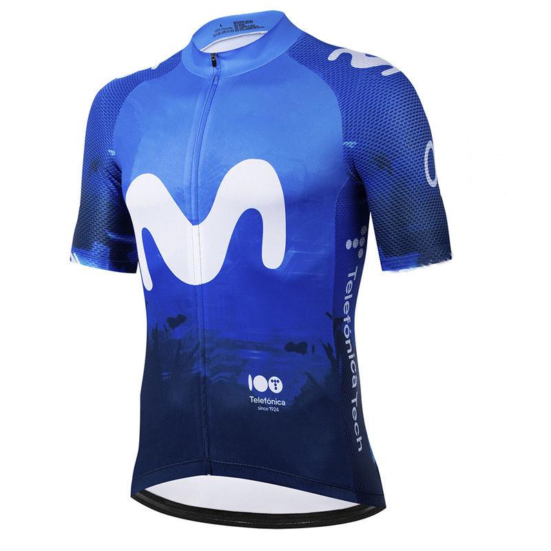 

Movistar Pattern Men Summer 2026 Breathable Cycling Suit Set Clothes Kit Short Sleeve Bib Shorts MTB Ropa Ciclismo Maillot Wear XS