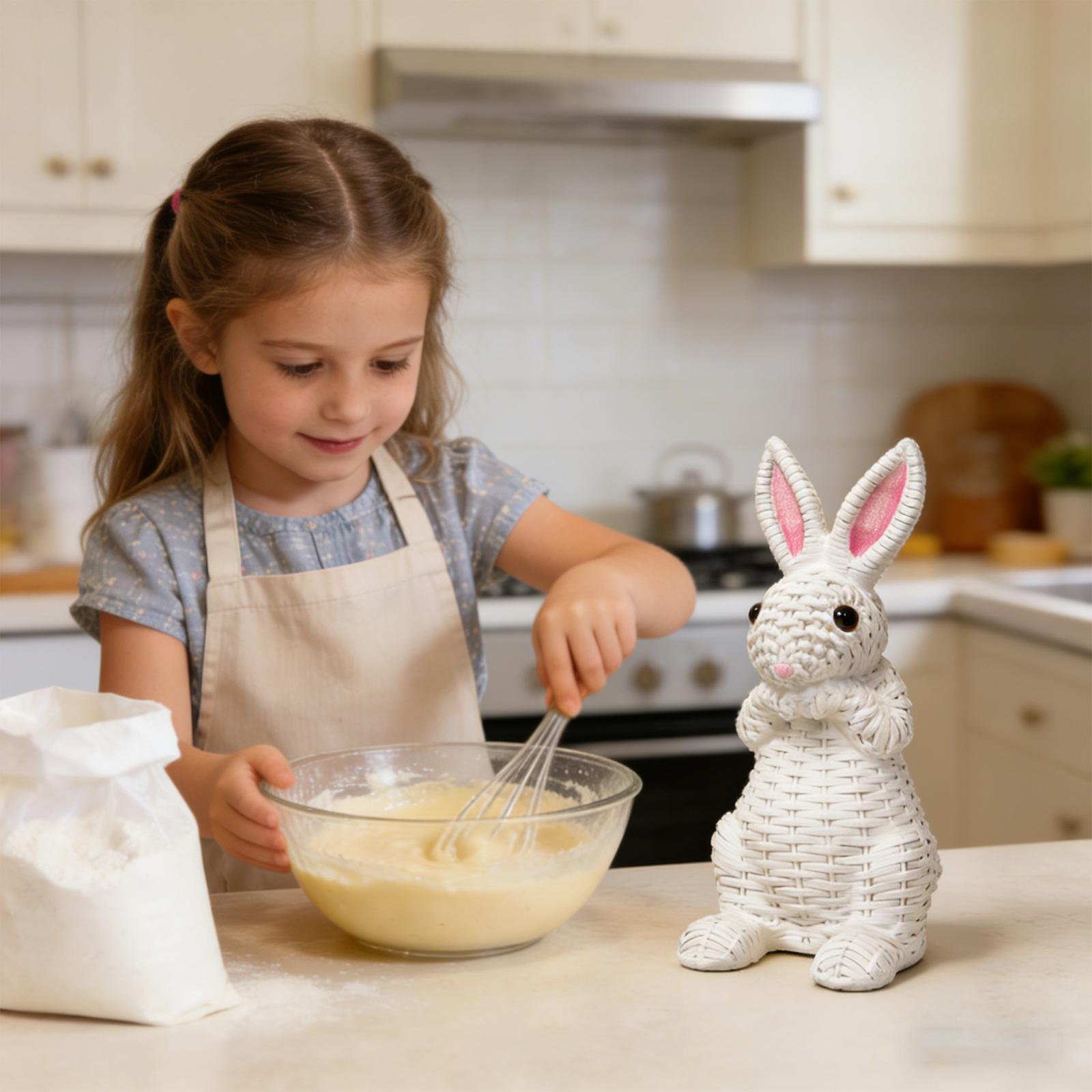 

Easter Ornament Resin Garden Courtyard Home Rattan Decoration Small Gift one size білий