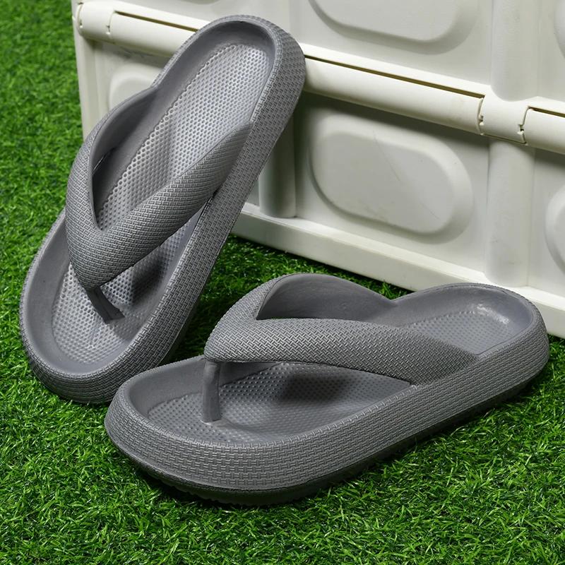 Zehentrenner Herren und Damen Sommer Rutschfest Outdoor Lässig Leicht Strandsandalen Dicke Sohle Haus Badeschuhe