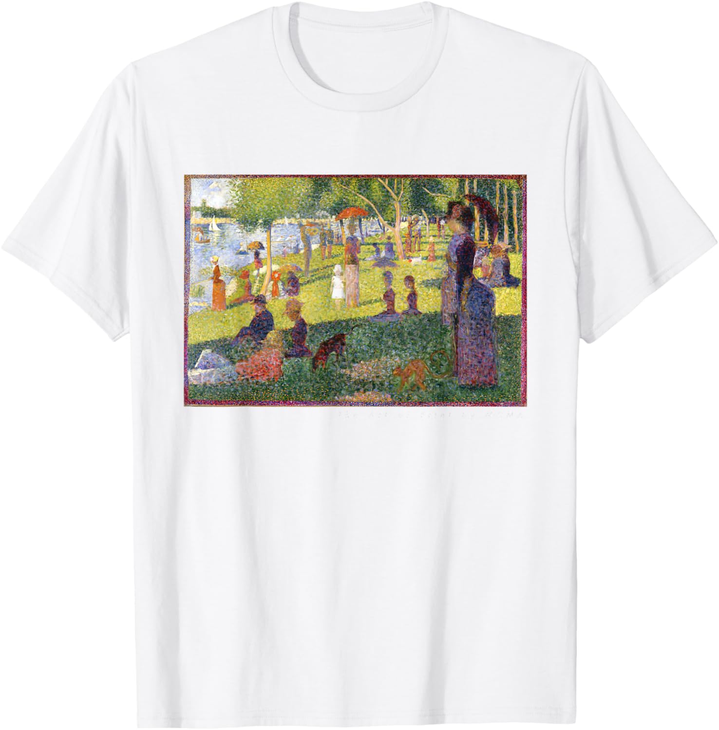 A Sunday Afternoon on the Island of La Grande Jatte Seurat Graphic Tee Casual Cotton Short Sleeve TShirt S