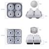 2 Pcs Silicone Ice Cube Tray 4 Cavities Refrigerator Summer Cocktail Whiskey Ice Ball Maker Mold Crystal Ice Cube Tray  For Bar