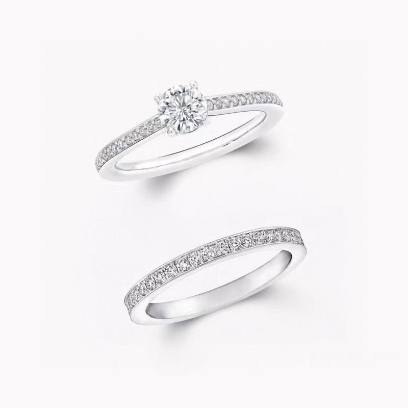 T Family Two-in-One Ring: Pavé & Four-Prong Setting, 2 Carat Diamond, Eight Hearts, Eight Arrows, Starry Design. Size 6 золотой