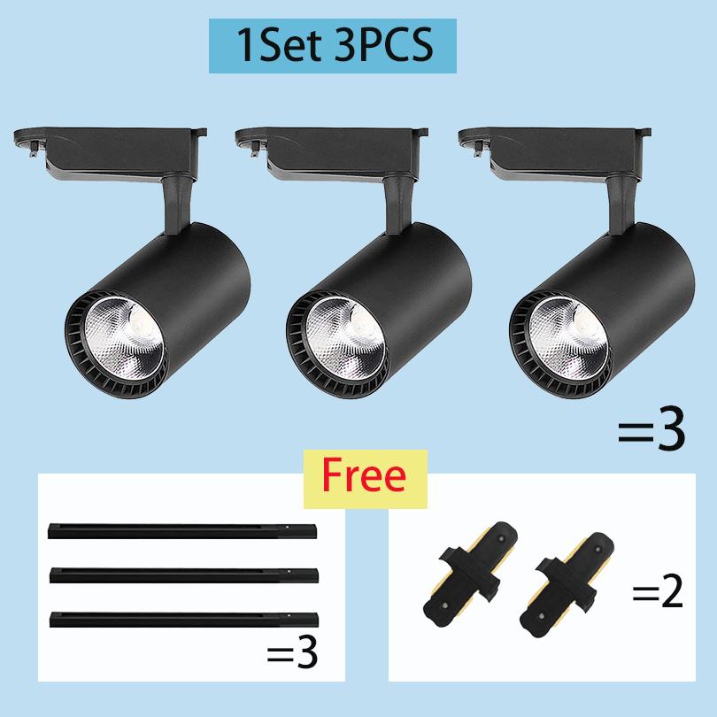 Set Led Track Light Fixture COB Track Lighting Wall Lamp Rail 220V Spot Lights Led track rail Spotlight Clothing Store Shop Home