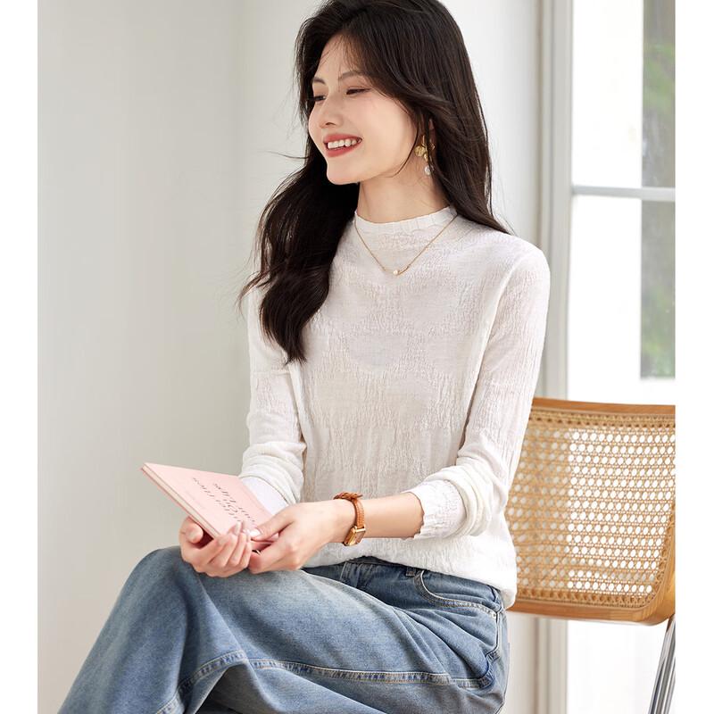 Women's 100% Fine Merino Wool Mock Neck Base Layer Sweater