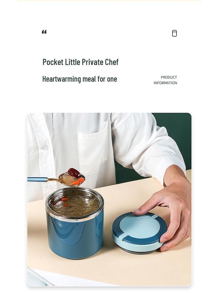 Stainless Steel Insulated Soup Cup - Portable & Sealed for Students & Office Workers