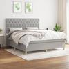 Maison Exclusive - Bed Slatted Base with Mattress Light Grey 160x200cm Fabric