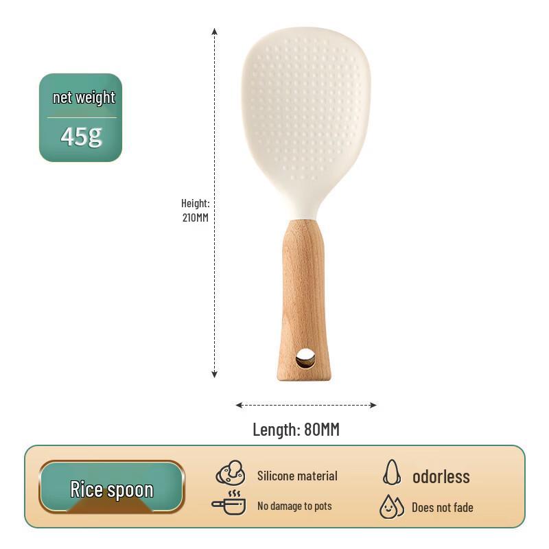 ZISIZ Beechwood Standing Rice Spoon Set (3-pack)