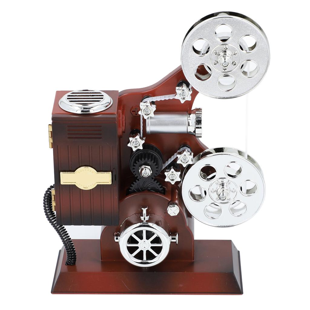 Vintage Movie Film Projector Music Box ABS Antique Wind Up Music Box for Movie Theater Home Study Room Office Table