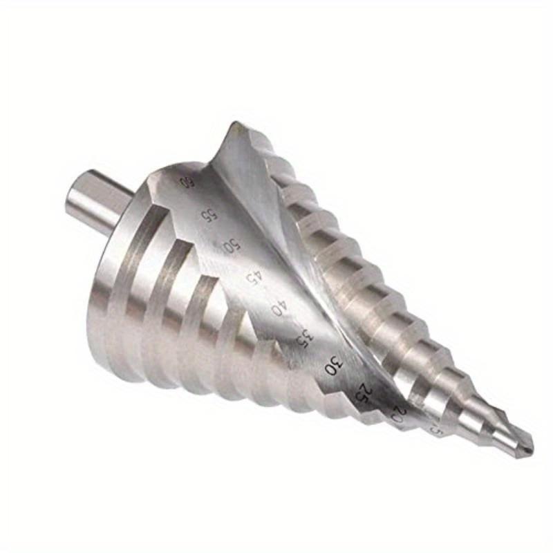 6-60mm Step Drill Bit, 12.5mm/0.5” Shank 4241 HSS Spiral Groove Drill Bit for Wood, Plastic, Thin Metal Sheet