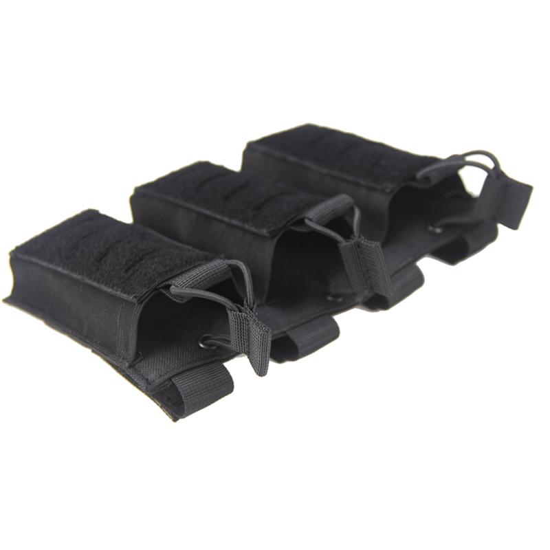 Molle Mag Pouch Tactical Magazine Pouch Elastic Open-Top Triple Mag Pouch Holder Carrier For M4 M14 M16 AK AR
