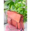 Bolsa Mensageiro para Laptop de Couro Genuíno Marrom Vintage e Bolsa de Ombro Masculina
