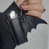 Bat Lip Balm Holder Lighter Case Keychain Pu Leather Wing Design Punk Style Pendant Accessories Lighter Protective Leather Case