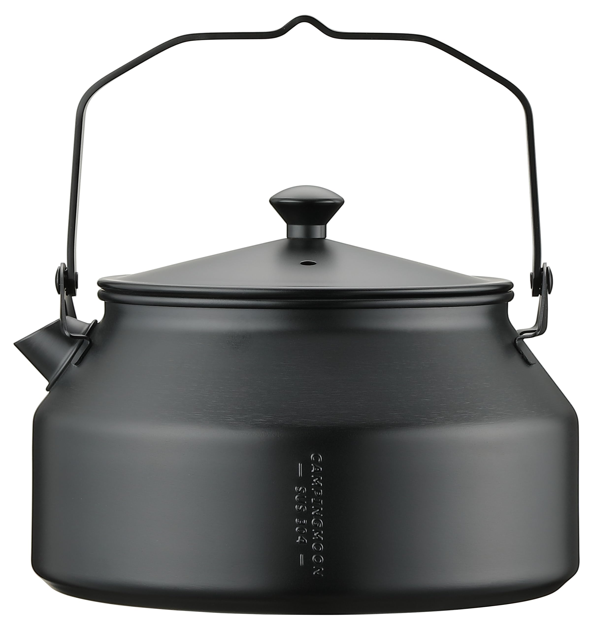 

CAMPING MOON Stainless Steel Kettle, Mini Kettle, Pot, for Open Fire, Camping Kettle, One-Piece Molded Stainless Steel 304, Black, 1.0L, BKSW-1