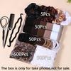 1109 Stück Damen Dunkle Haare Accessoires Set Elastische Nahtlose Pferdeschwanz Haargummis Kleine Gummibänder Modische Haargummis Haarbänder
