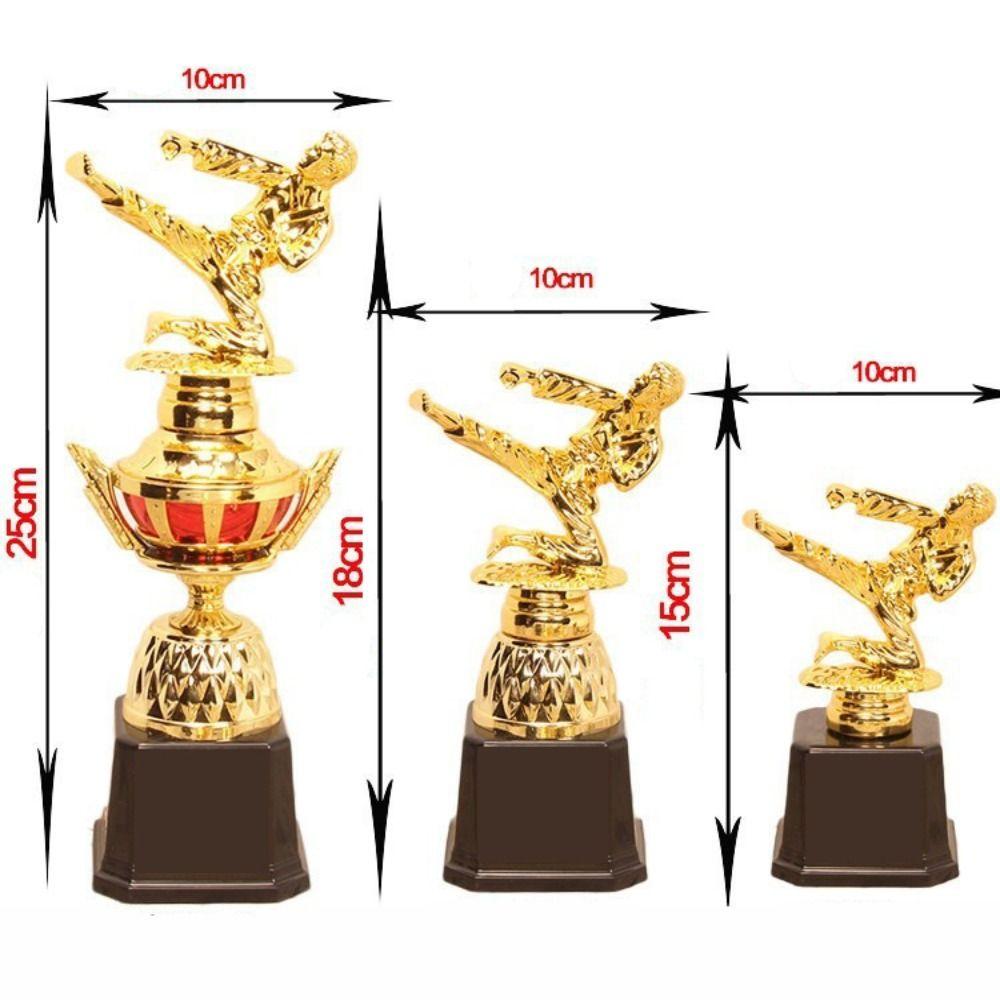 Martial Arts Gold Trophy Awards Plastic Model Gold Man Small Prize Cup Taekwondo Competition Craft Souvenirs Winner Award