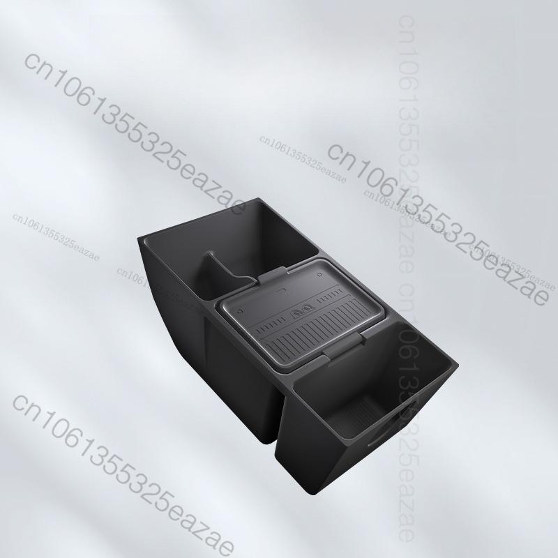 For Tesla Model Y Juniper 2025+ Center Console Storage Box Car Central Lower Layer Tray Silicone Organizer Accessories Tidying