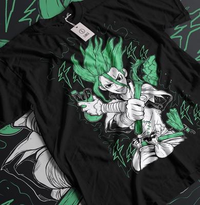 Dr. Koszulka Stone Senku Ishigami Anime Manga T-shirt Taiju Oki Ryusui Koszulka na prezent