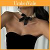 Vintage Artificial Pearl Necklace With Butterfly Bow Pendant For Women Elegant Jewelry