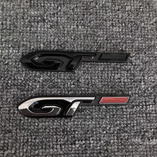 Car Styling GT 3D Metal Chrome Zinc Alloy Emblem Car Badge Body Fender Adhesive Emblem For Peugeot GT RCZ 308 508 3008 5008