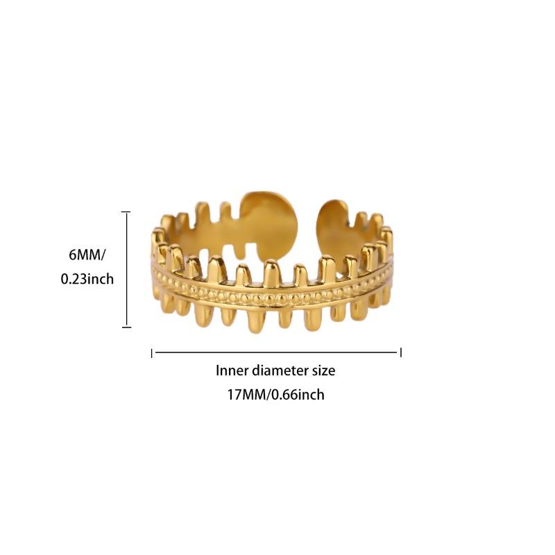 Hot-selling Simple Personalized Gold-plated Stainless Steel Zircon Geometric Opening Ring Female Niche Versatile Ring