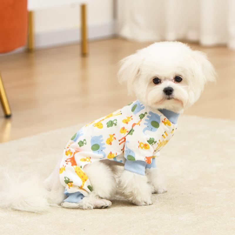 

Хлопковая пижама с мультяшным принтом для маленьких собак, комбинезон, пальто, рубашка, одежда для маленьких плюшевых собак M