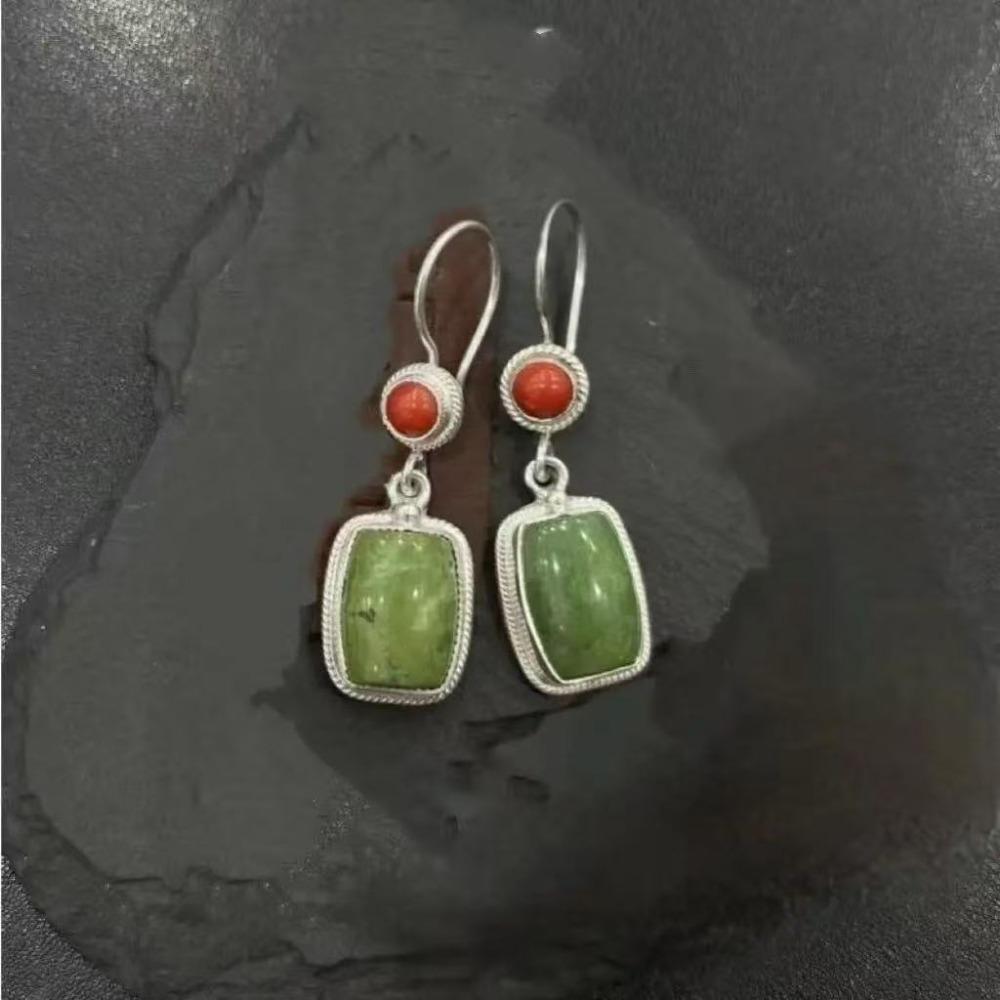 Retro Tibetan Earrings Ethnic Style Versatile Nepalese Niche Earrings Jewelry Stud Earrings Women