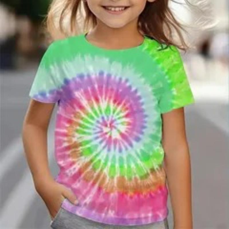 Cute Short Sleeved Shirt Cartoon Print Girls Children Soft Comfortable T-Shirts Girls