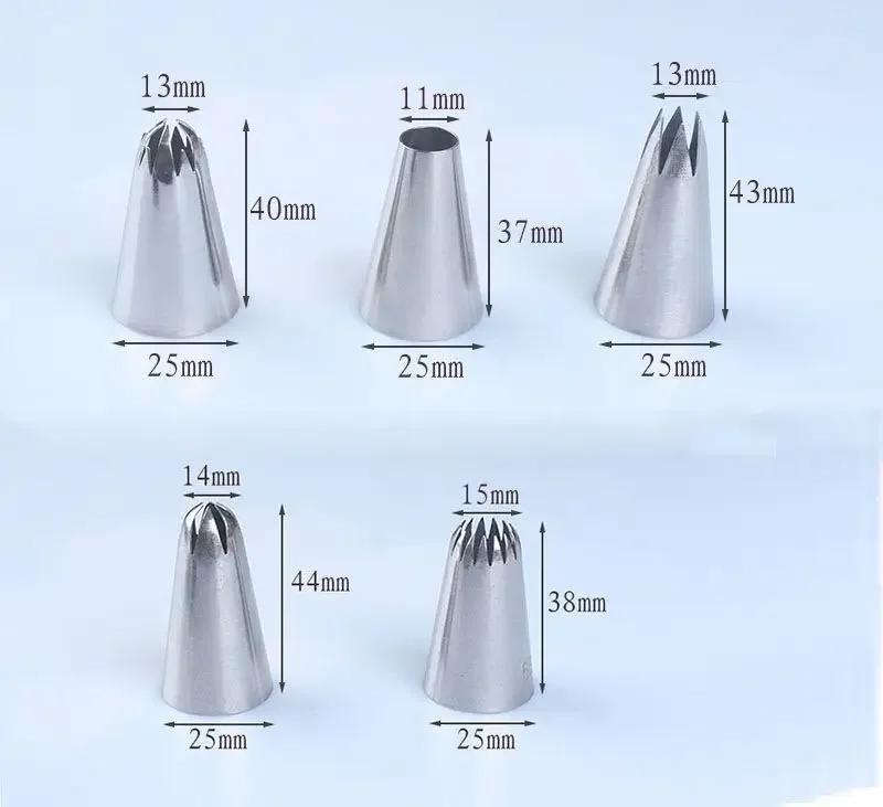 Kitchen Gadgets 5pcs Set Pastry Nozzles for Cakes Fondant Decor Confectionery Flower Cream Icing Piping